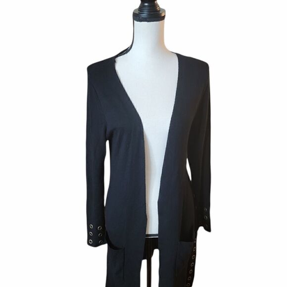 Joseph A Open Ribbed Cardigan with Grommet Details. Size S. - Picture 1 of 11